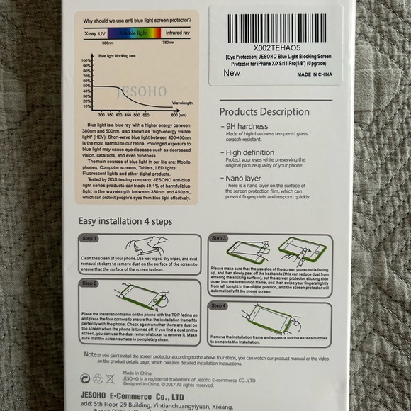 Anti Blue Light Screen Protector for iPhone X/XS & iPhone 11 Pro (5.8 inch) - Picture 2 of 8